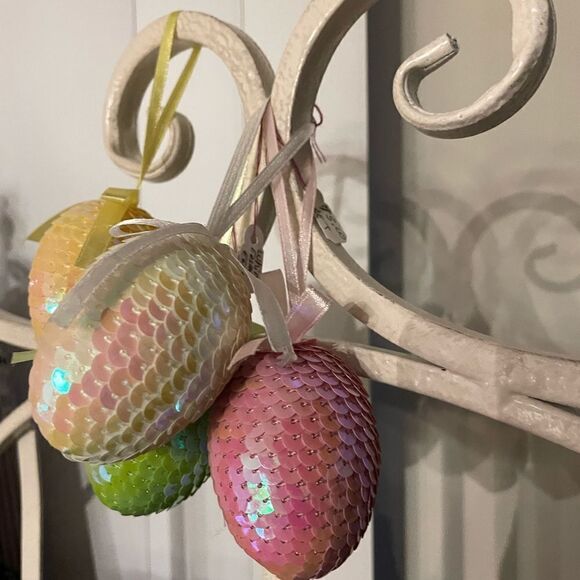 Easter Egg Ornament Sequin Set Of 4 - Picture 2 of 5